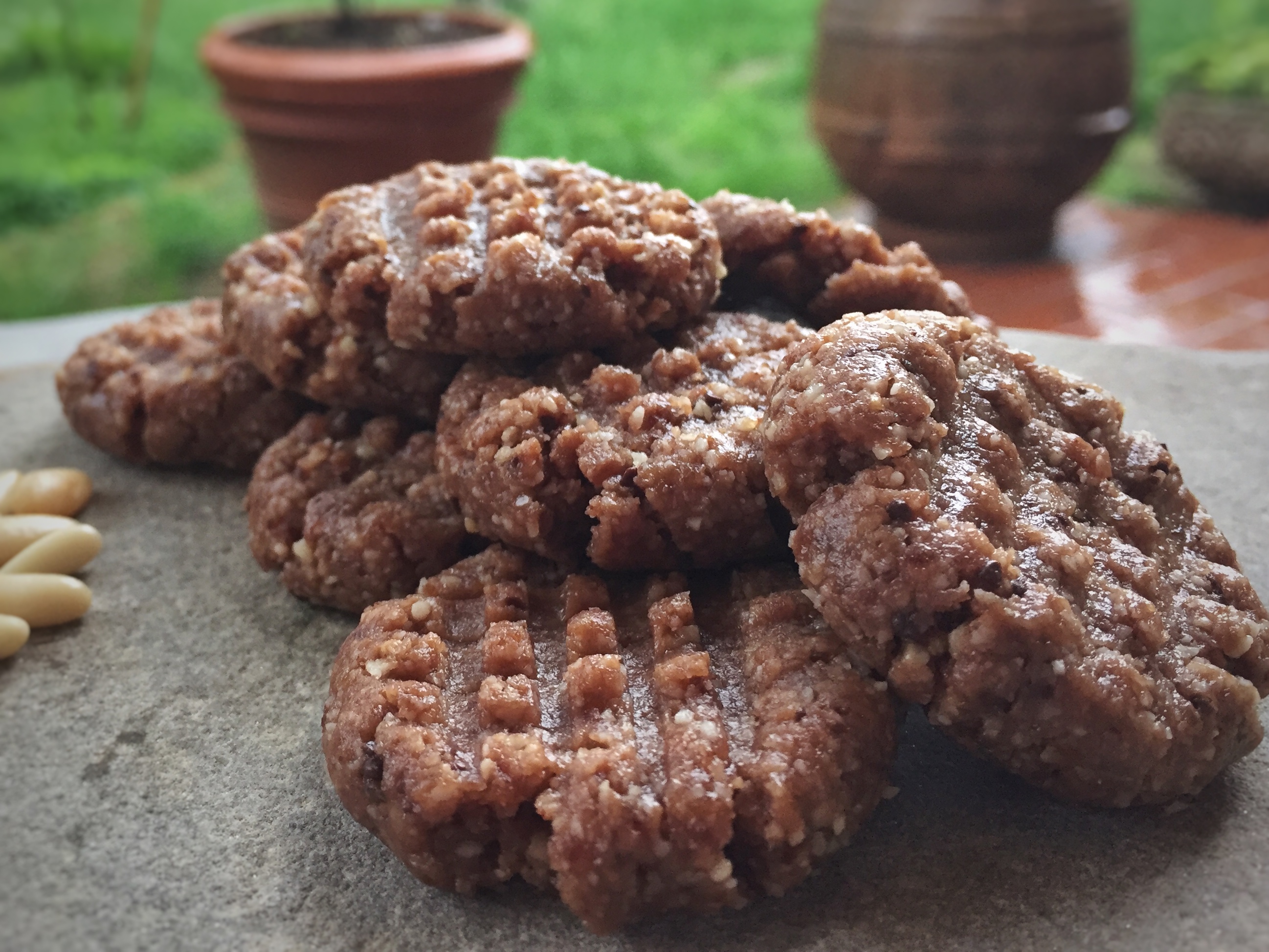 “Biscrudi” di Pinoli e Cioccolato –  Biscotti Raw Vegan senza Essiccatore